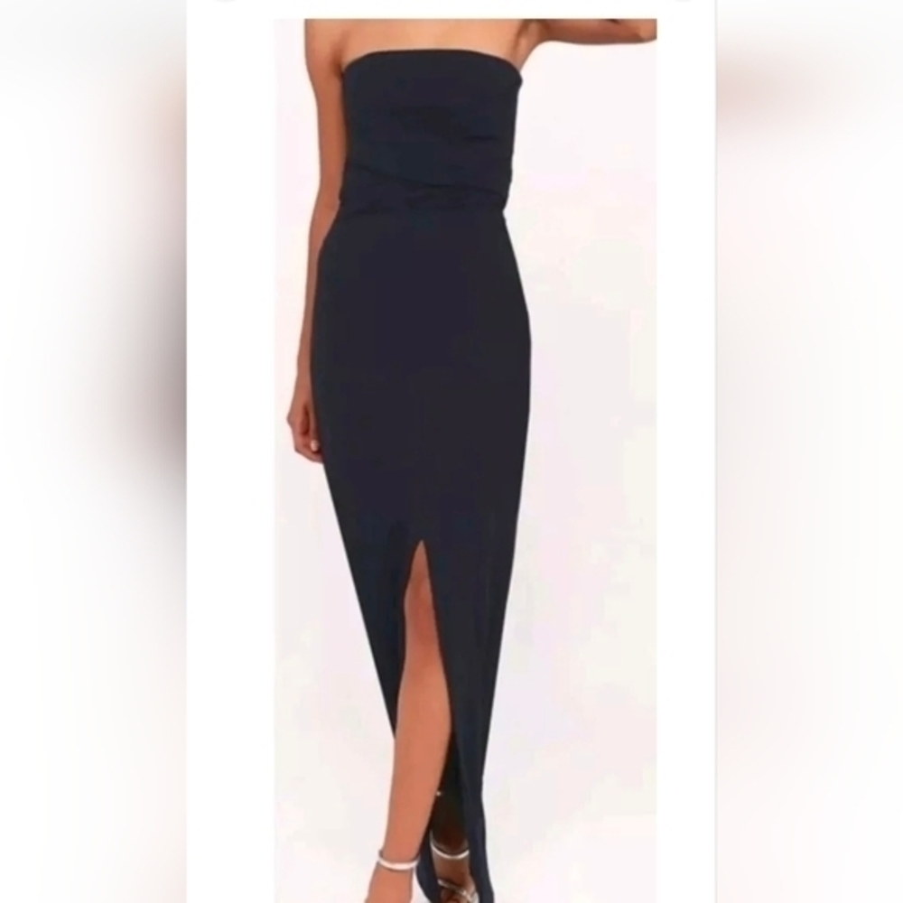 Lulus Black Long Strapless Dress Size Small
